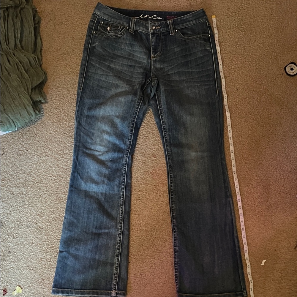 INC International Concepts Dark Blue Boot Cut Jeans